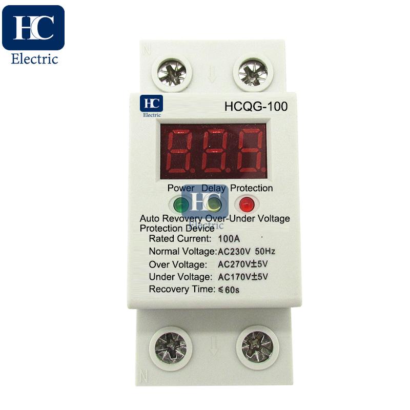 230V auto recovery over and under voltage protection device with automatic  protective relay preventing disconnection of