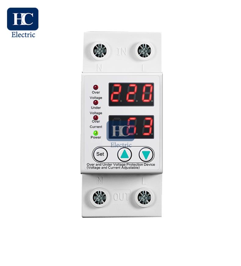 Adjustable 230V auto recovery over and under voltage protection device with  automatic reconnect protective relay protector