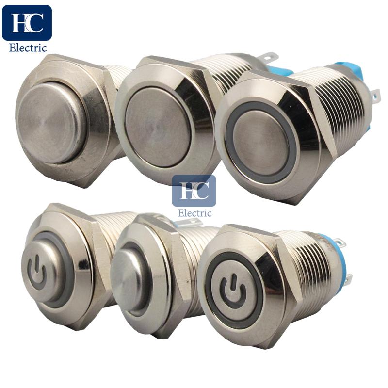 12mm Waterproof Momentary Round Stainless Steel Metal Push Button Switch D esVBU 