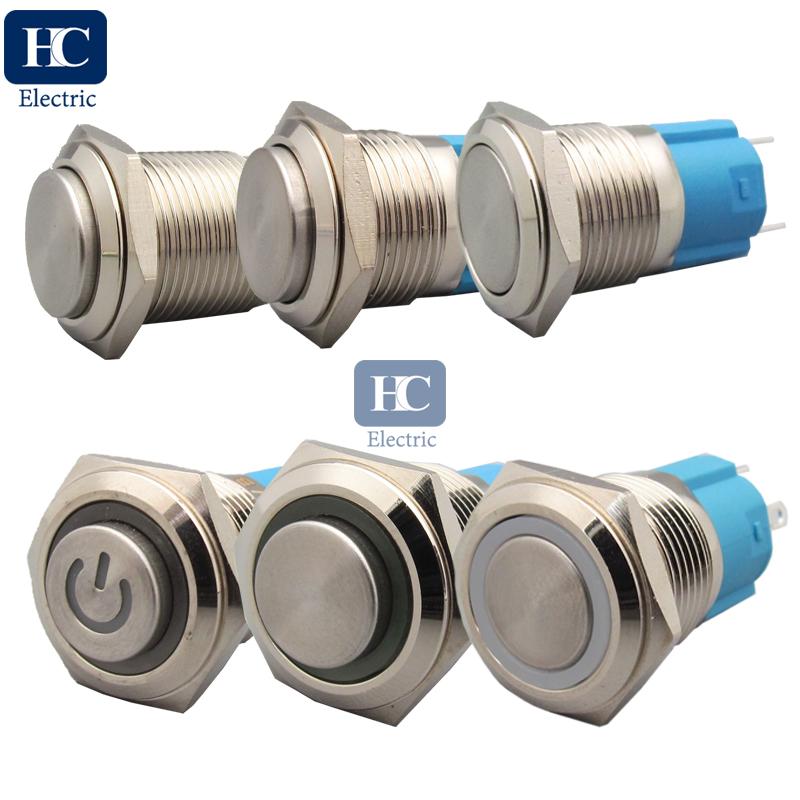 Momentary electric pushbutton switch 19mm for car O2W7 
