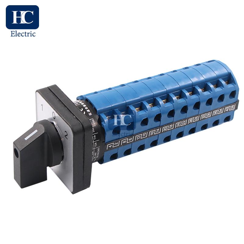 Cam Switch Selector Voltmeter Ammeter 20a Three Poles Rotary Changeover Transfer Switches Ca10 B9 Lw26-20yh5
