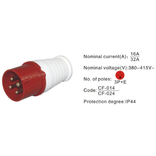 014, Industrial Plugs and Sockets, 16A, 4 Pin, 3P+E, IP44, 380V-415V