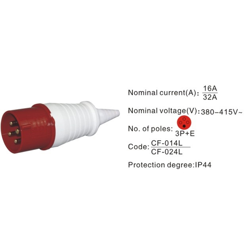 015L, Industrial Plugs and Sockets, 16A, 5 Pin, 3P+N+E, IP44, 220V-380V