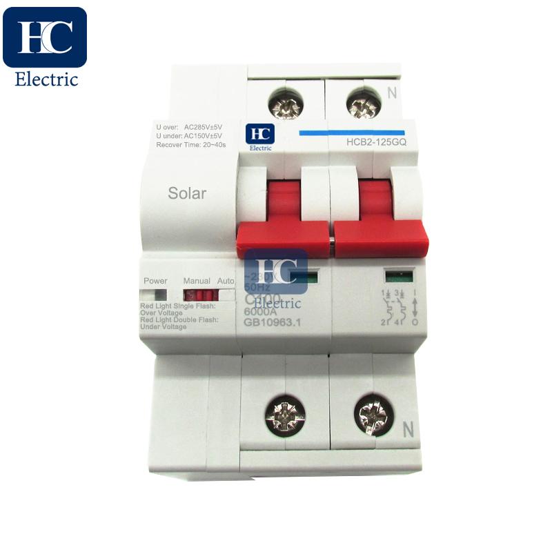 Solar Automatic Reclosing Miniature Circuit Breaker Automatic Recloser Device Miniature Circuit Breaker with Over Voltage and Under Voltage Protection for Solar System