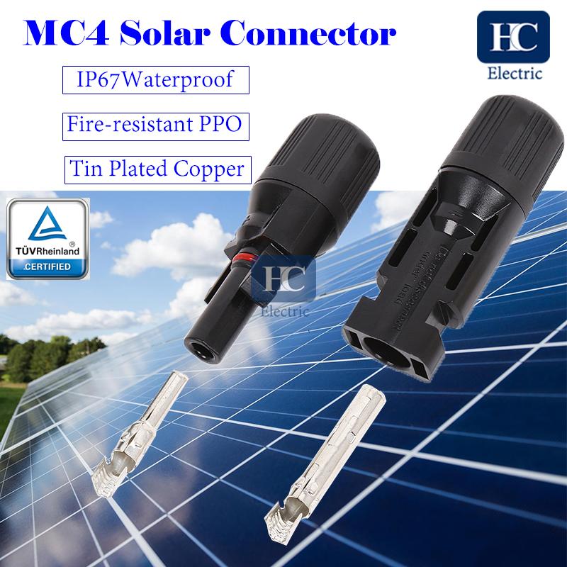 40PCS MC4 Solar Panel Connectors Couplers 30A PV Cable Male Female Splitter IP67 
