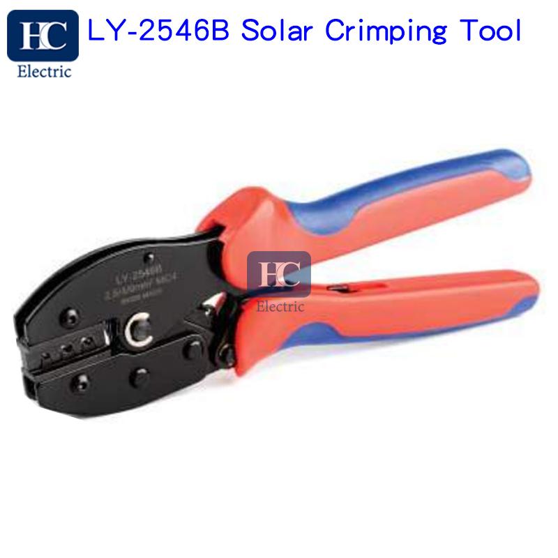 Solar Crimper Solar Panel PV Cable Stripper MC4 Wiring Connector Crimping Tool with Male Female Connector LY-2546B Spanner Wrench