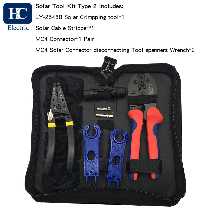 LY-2546B MC3/MC4 Solar Connector Crimping Tool Kit for 2.5/4/6mm2 (AWG14/12/10) Solar Panel PV Cables