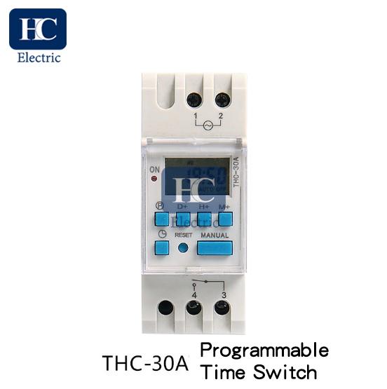 THC 30A programable Interruptor temporizador interruptor de control electrónico for el Tiempo Temporizador digital eléctrica tamaño : 12V 12, 24, 110, 220