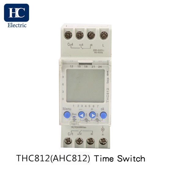 Weekly Programmable Digital time switch With Daylight Saving Time and winter Time Function THC-812 2 Channels 16A,20A,25A,30A