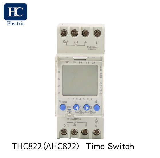 Weekly Programmable Digital time switch With Daylight Saving Time and winter Time Function THC-822 2 Channels 16A,20A,25A,30A