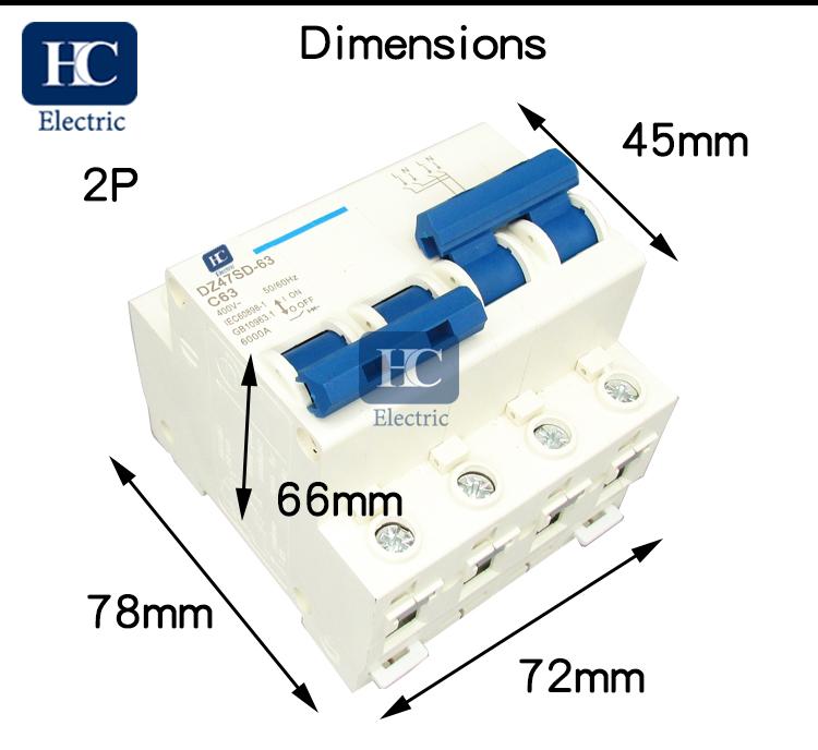 2P 63A MTS Dual power Manual transfer switch Circuit breaker MCB